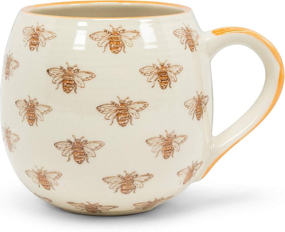 Abbott Collection 27-Ballon Allover Bee Ball Mug, 1 Count (Pack of 1), Ivory/Yellow | Amazon (US)