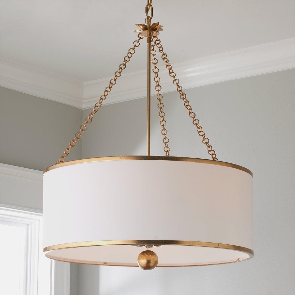 Olive Leaf Drum Shade Chandelier - 6 Light | Shades of Light