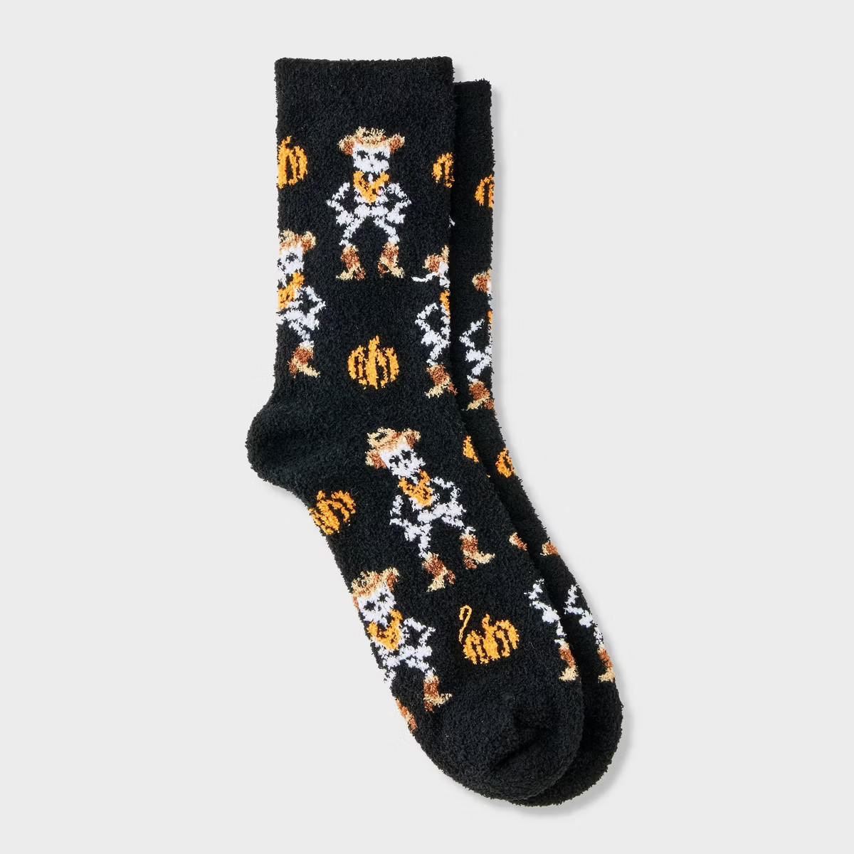 Women's Western Skeleton Halloween Cozy Crew Socks - Hyde and EEK! Boutique™ Black/White/Orange... | Target