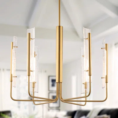 6 - Light Steel Classic / Traditional Chandelier With Crystal Shades | Wayfair North America