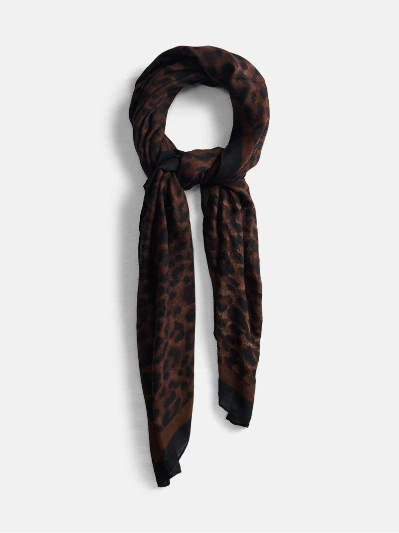 Scenario Women's Printed Square Scarf, Leopard | Walmart (US)