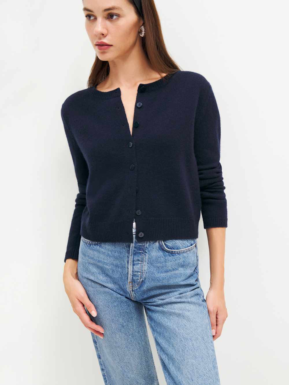 Clara Cashmere Crew Cardigan | Reformation (Global)