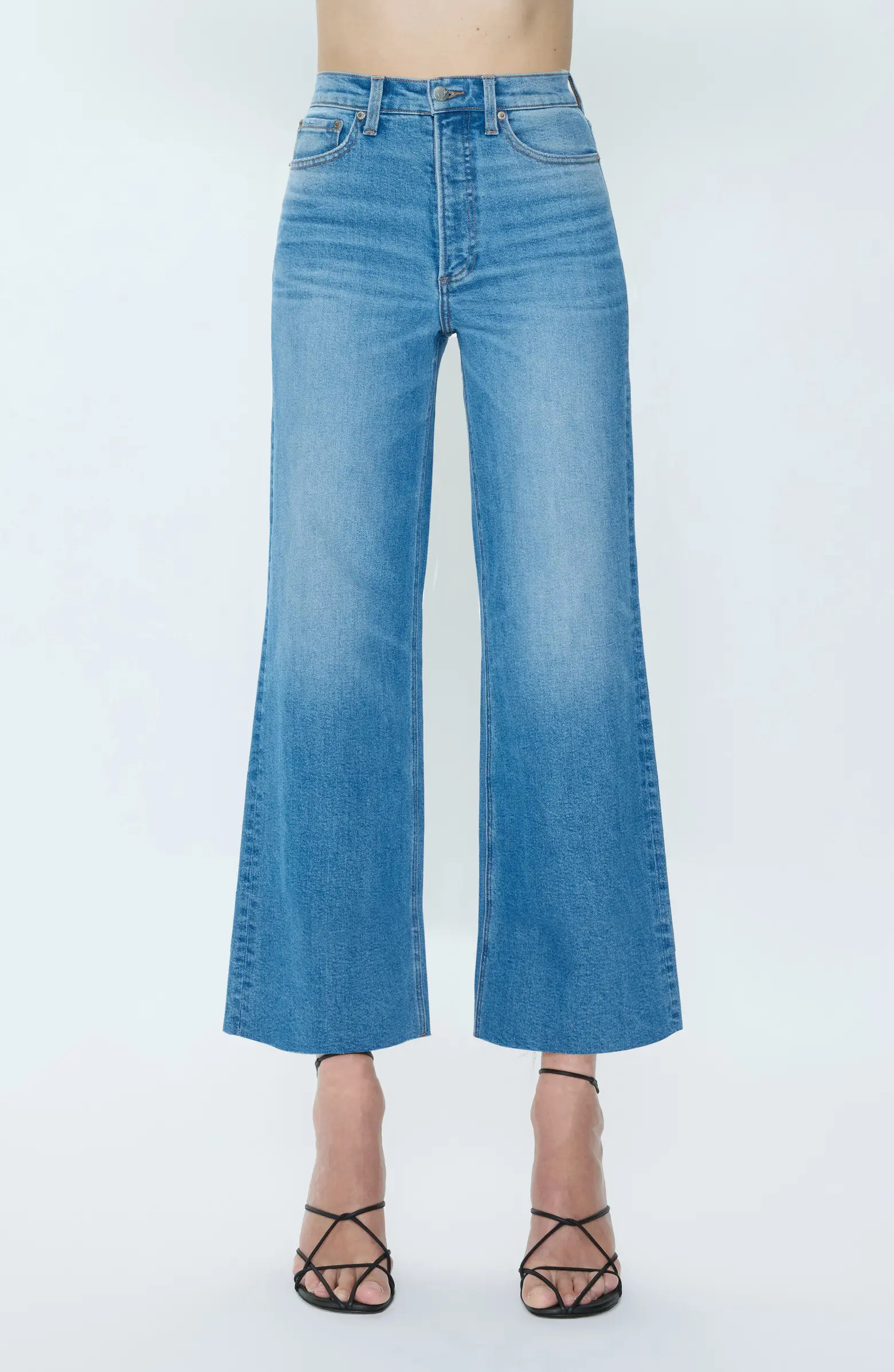 Lana Raw Hem Ankle Wide Leg Jeans | Nordstrom