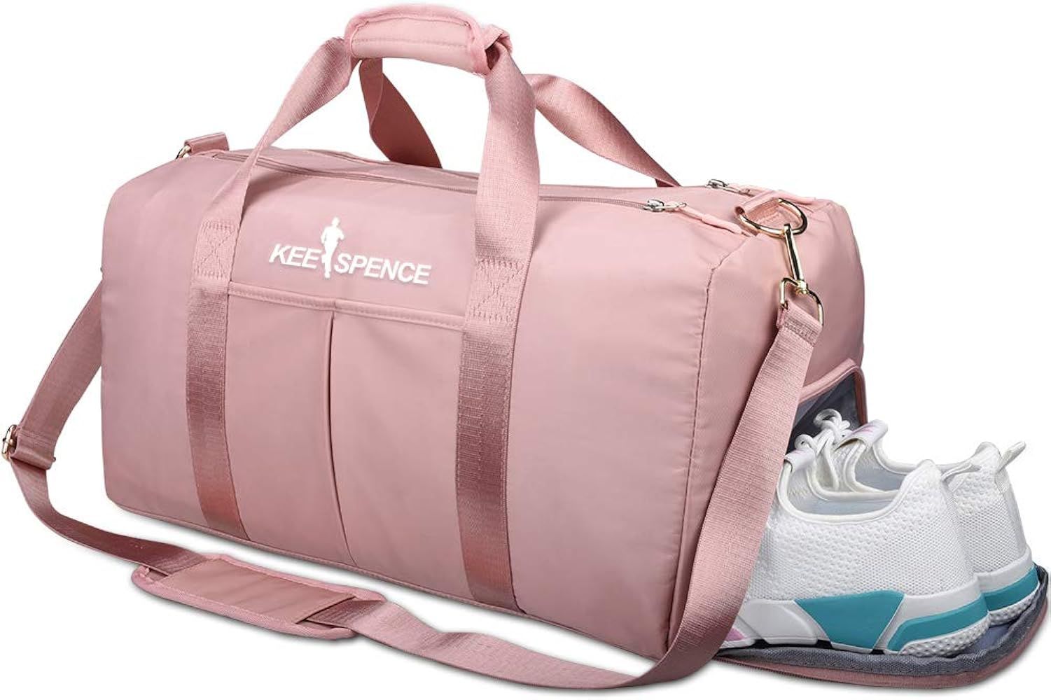 Gym Duffle Bag, with Shoe Compartment and Wet Pocket for Women Swim Sports Travel Gym Bag, 19.3 i... | Amazon (US)