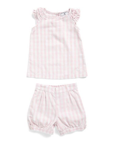 Girls Gingham Amelie Short Sleeve Pajama Set | Baby Girls (0-24m) | Marshalls | Marshalls