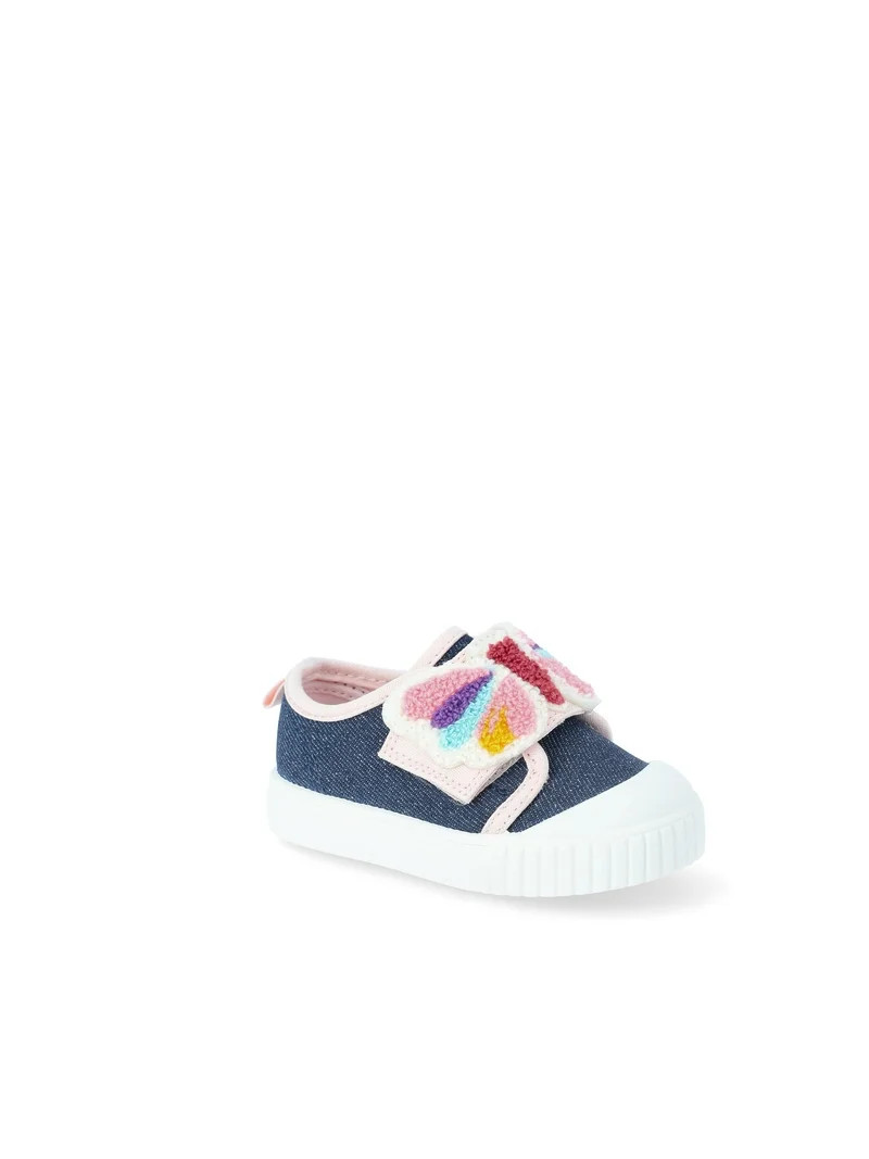 Wonder Nation Baby and Toddler Girls Two Strap Bump Toe Sneakers | Walmart (US)