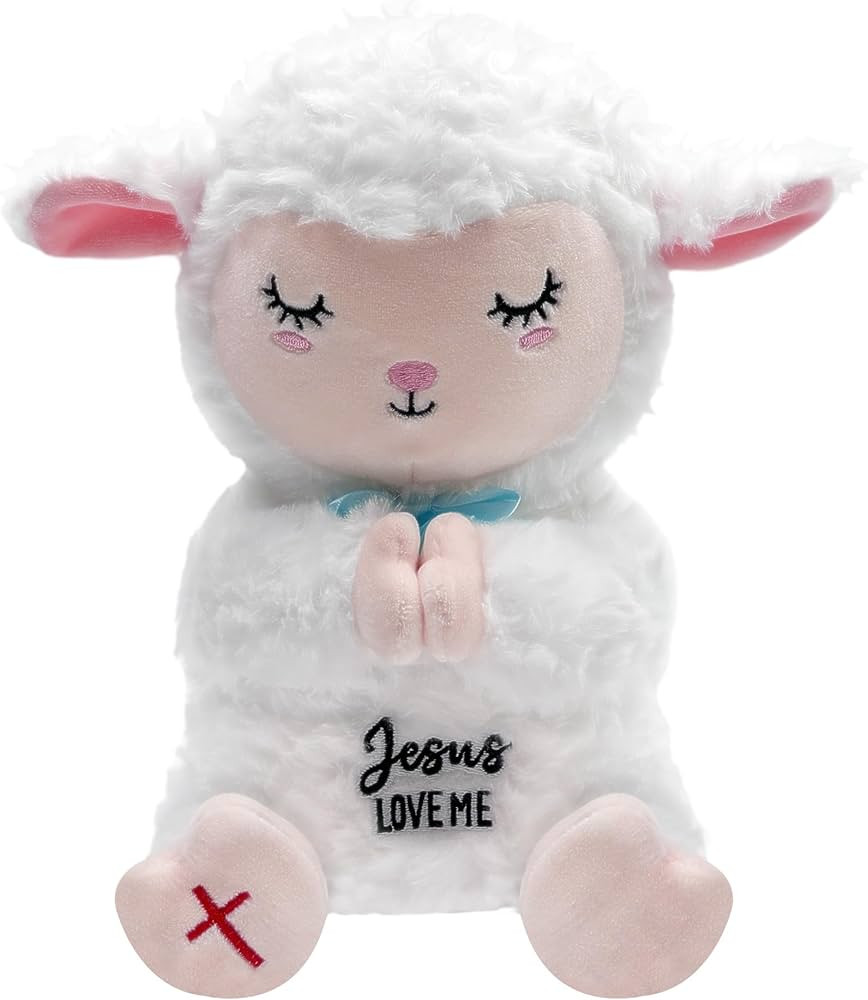 Jesus Plush Lamb Stuffed Animal - Sheep Plush Jesus Loves Me You Baptism Gifts for Boys Girl Soft... | Amazon (US)