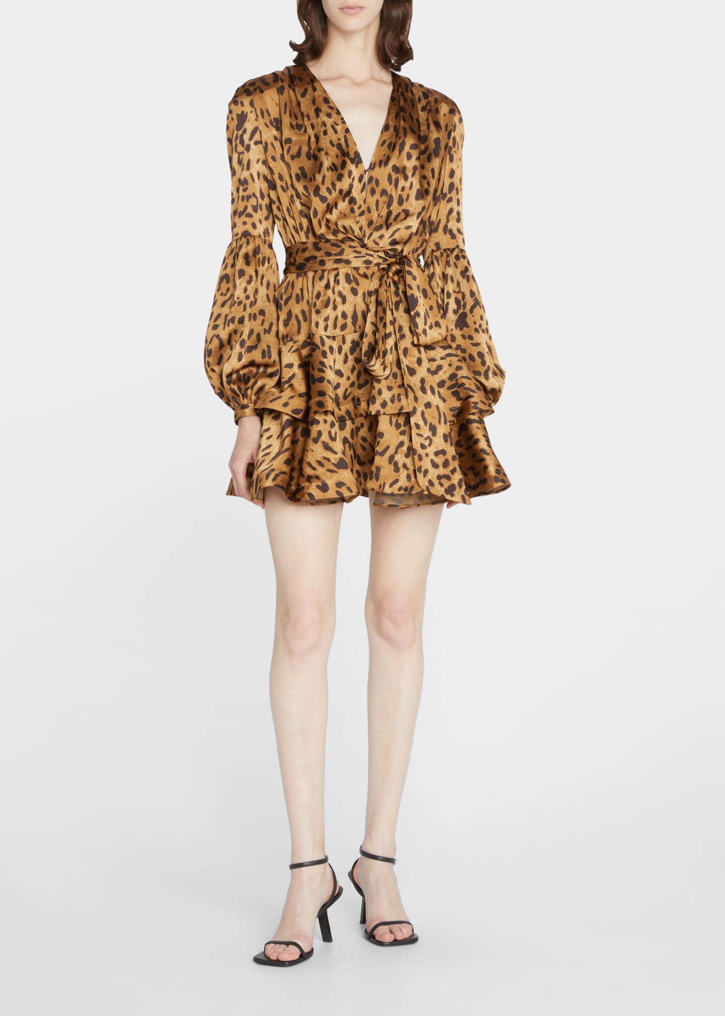 Bronx and Banco Leo Ruffled Animal-Print Mini Dress | Bergdorf Goodman