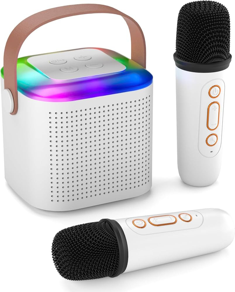 Mini Karaoke Machine for Kids, Portable Bluetooth Karaoke Speaker with 2 Wireless Microphones for... | Amazon (US)