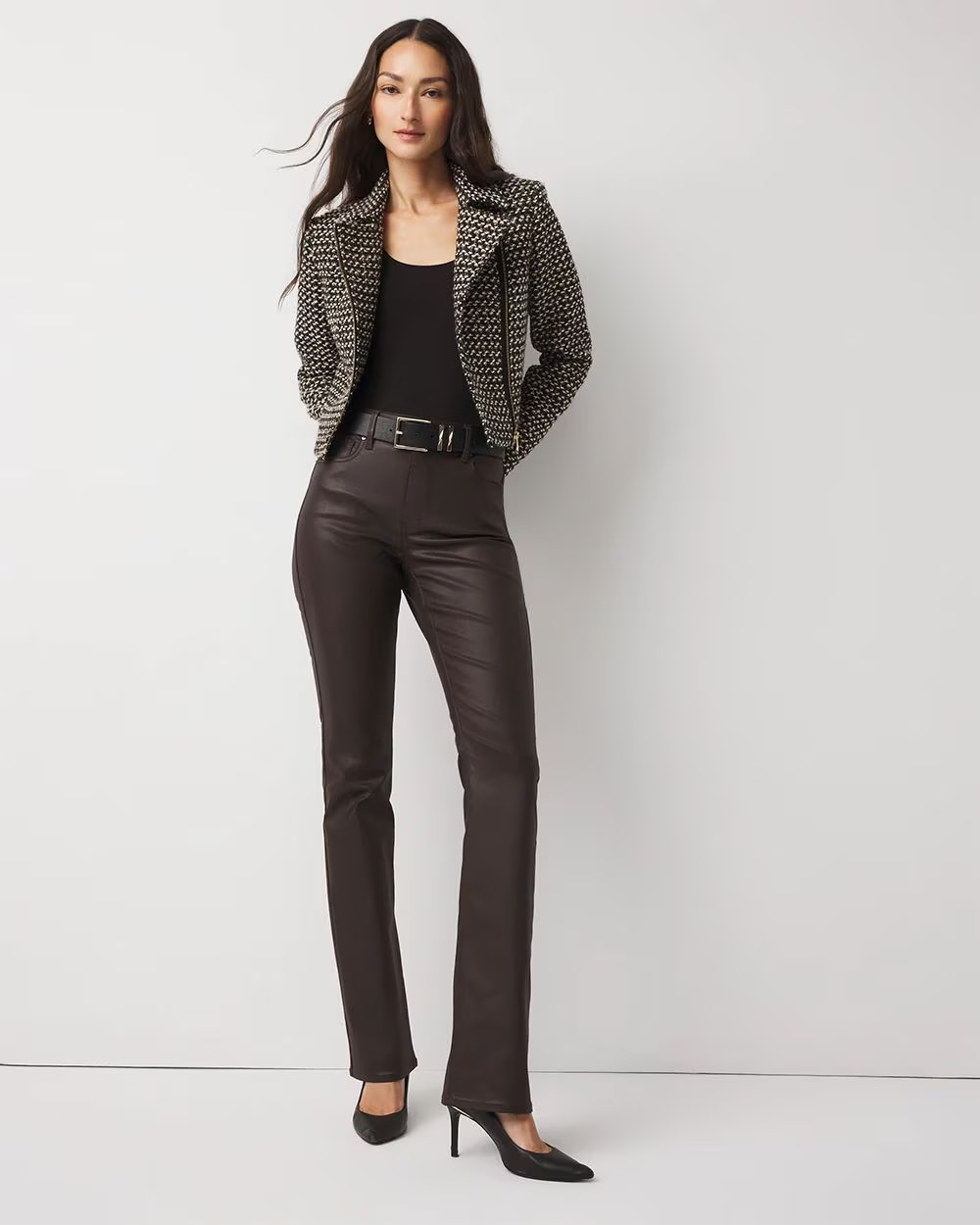 High-Rise Coated Micro Bootcut Jean | White House Black Market