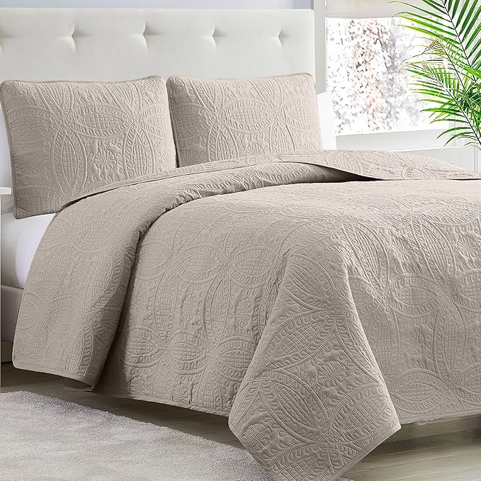 Mellanni Twin Bedspread Coverlet Set - Bedding Cover with Sham - Ultrasonic Quilting Technology -... | Amazon (US)
