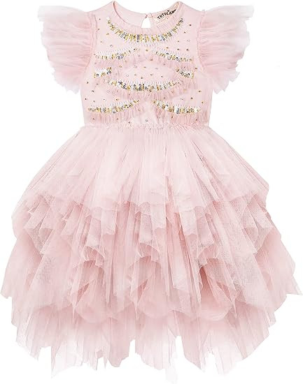 TUTULAND Tutu Dress for Girls - Glitter Sequin Tulle Dress Tiered Layered Flower Girl Dress for W... | Amazon (US)