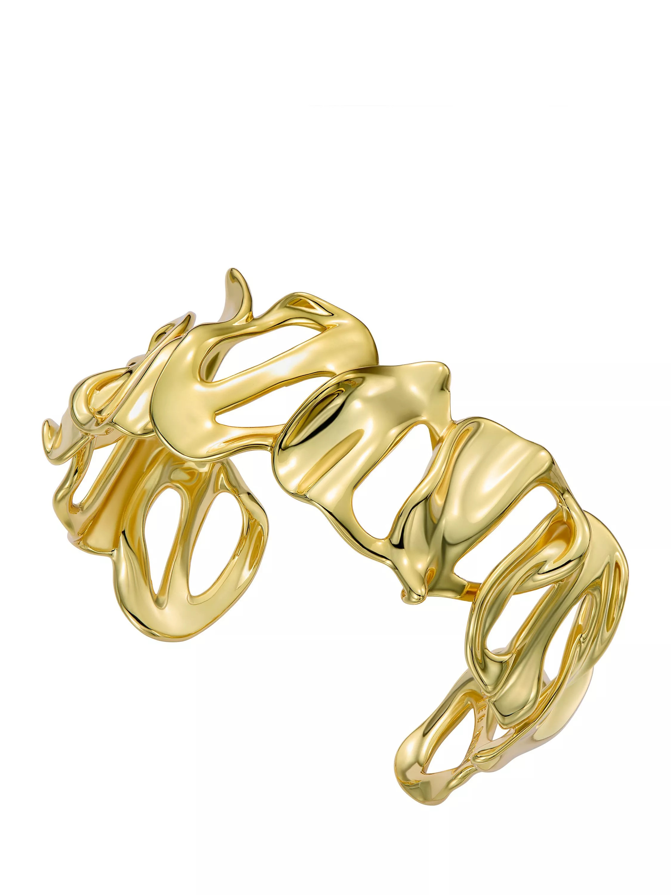 Ted Baker Leila Abstract Leaf Cuff Bracelet, Gold | John Lewis (UK)