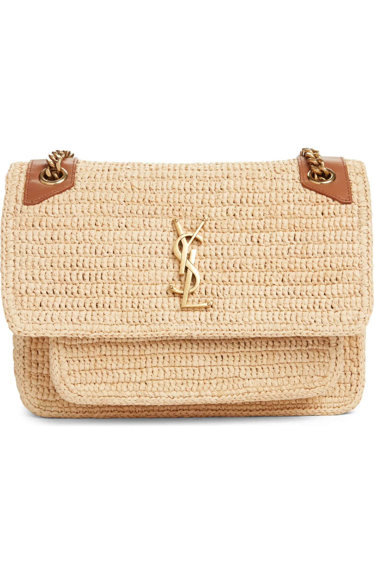 Medium Niki Woven Raffia Shoulder Bag | Nordstrom