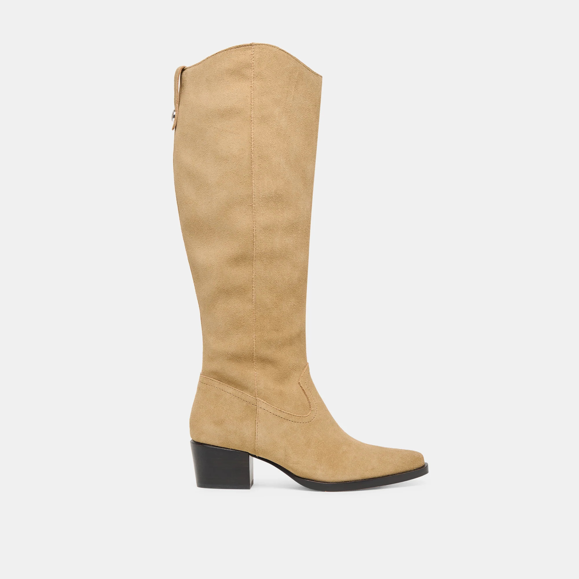 Virona H2O Wide Calf Boots Dk Taupe Suede | DolceVita.com