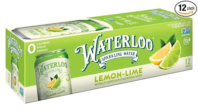 Waterloo Sparkling Water, Lemon-Lime Naturally Flavored, 12 Fl Oz Cans, Pack of 12 | Zero Calorie... | Amazon (US)
