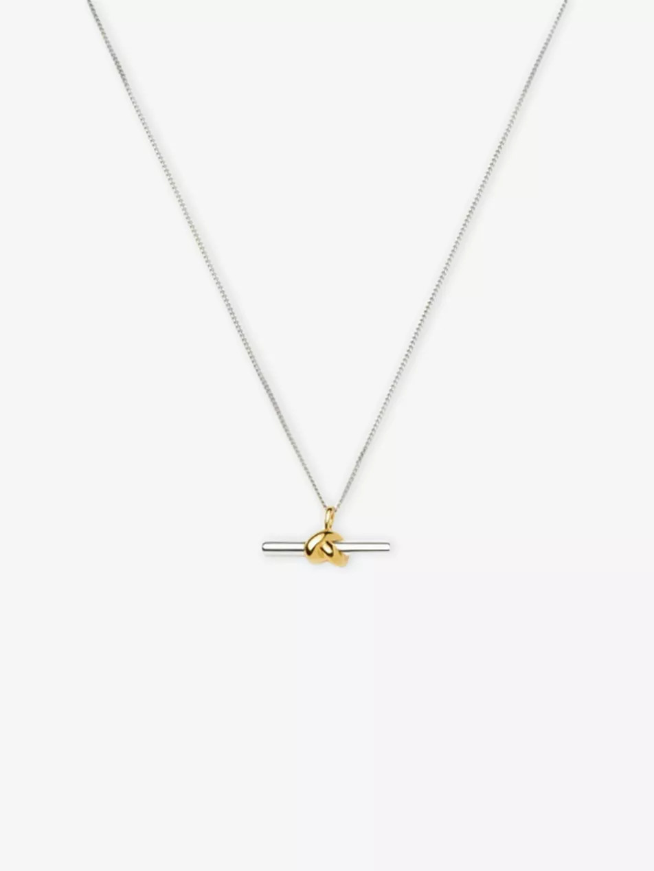 Lucy Williams T-Bar Knot 18ct Yellow-Gold Vermeil And Rhodium Necklace | Selfridges