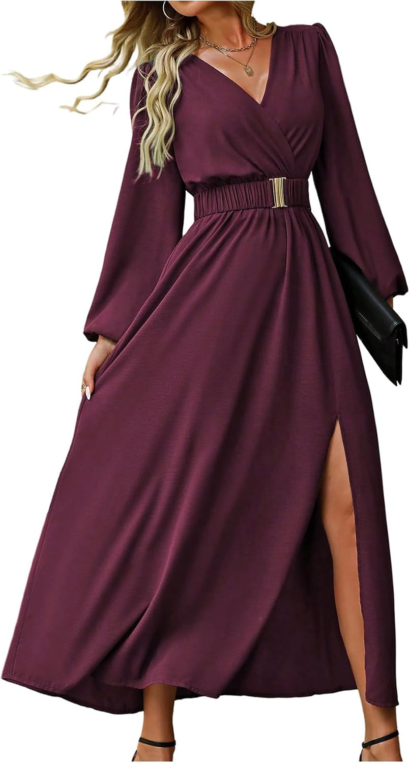 SweatyRocks Women's Long Sleeve Formal Dresses Wedding Guest Dresses | Amazon (US)