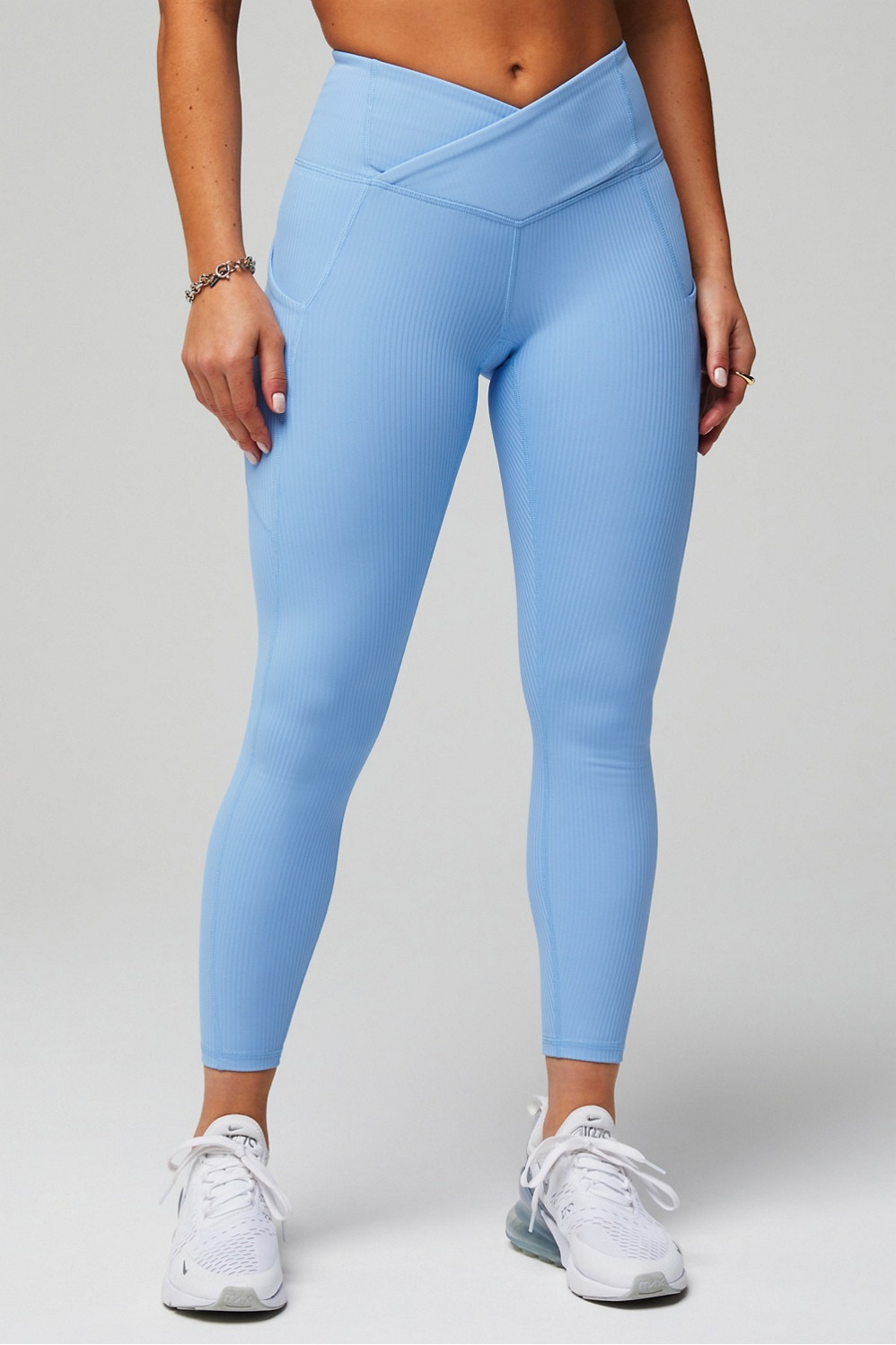 Oasis Rib HW Crossover 7/8 Legging | Fabletics