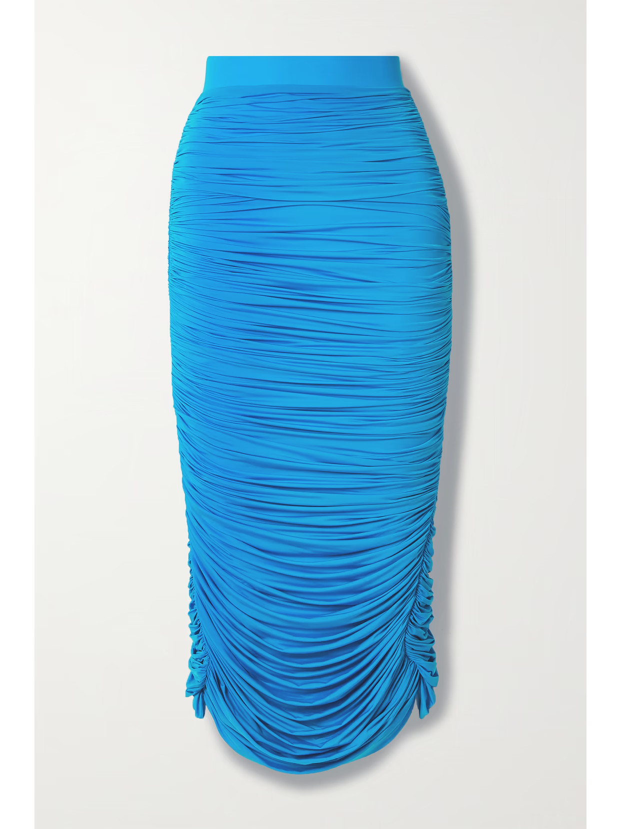 Alex Perry - Ruched Stretch-jersey Midi Skirt - Blue | NET-A-PORTER (US)