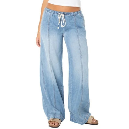 Celebrity Pink Women's and Women's Plus Drapey Wide Leg Jeans, Sizes XS-4X | Walmart (US)
