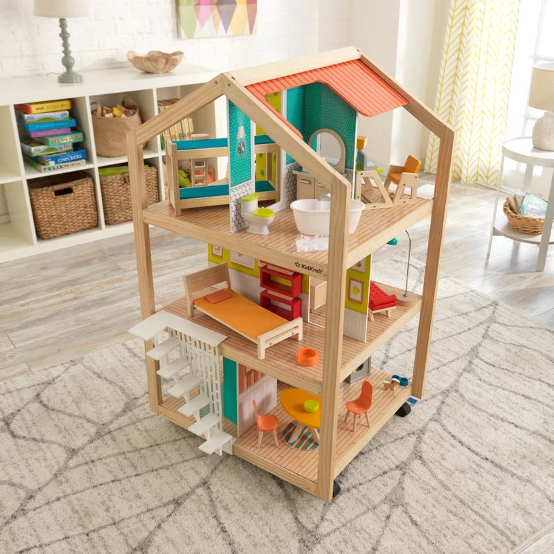So Stylish Mansion Wooden Dollhouse with 42 Accessories | Wayfair North America