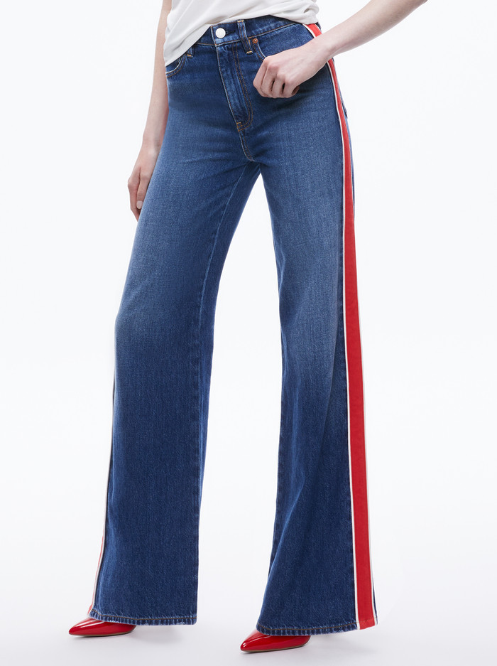 WEEZY SIDE STRIPE JEAN | Alice + Olivia