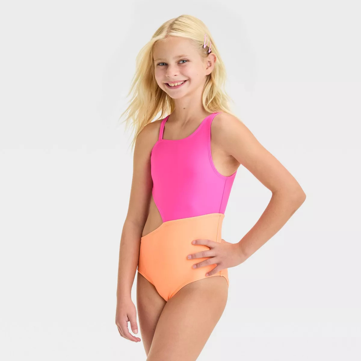 Girls' Solid One Piece Swimsuit - Cat & Jack™ | Target