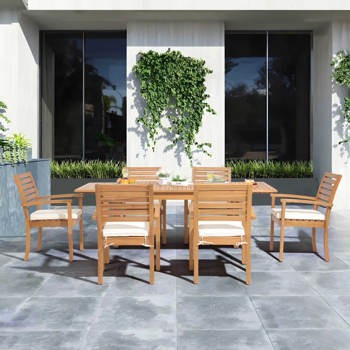 Kilani Rectangular 6 - Person 78.7'' L Outdoor Dining Set | Wayfair North America