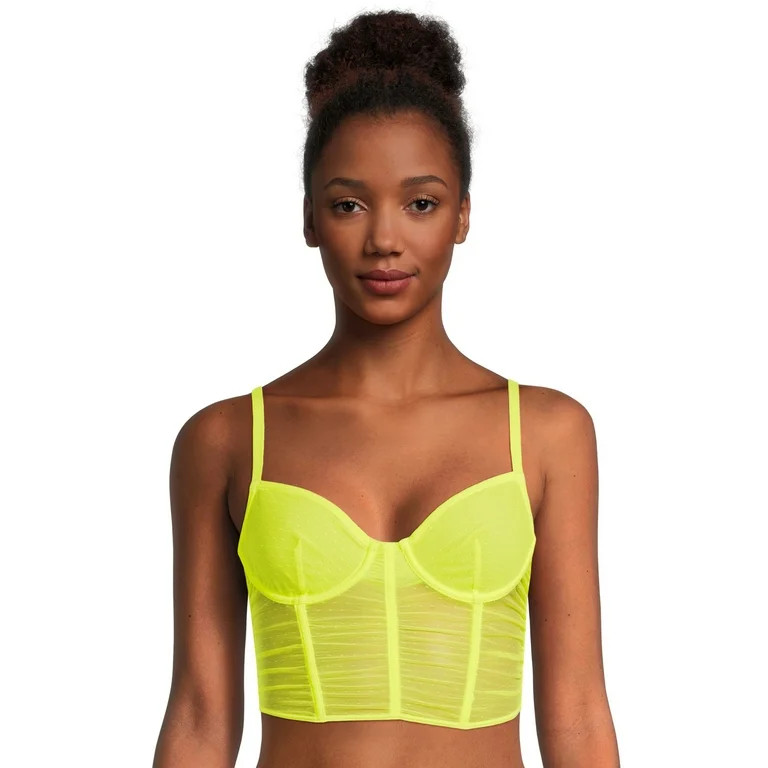 No Boundaries Juniors Ruffle Mesh Bustier | Walmart (US)