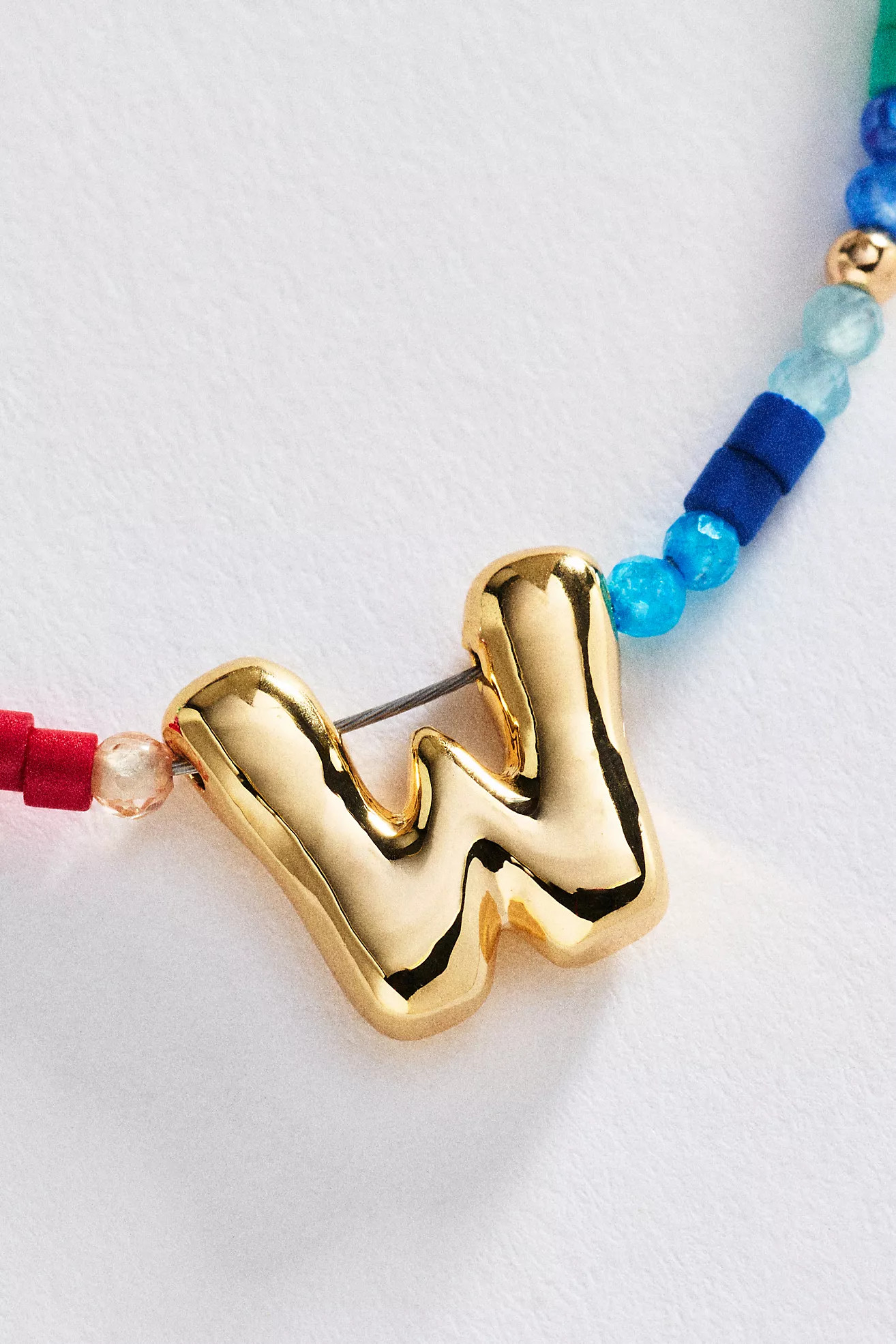 Mini Beaded Bubble Initial Necklace | Anthropologie (US)