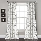 Lush Decor, Gray Bellagio Room Darkening Curtains-Trellis Geometric Design Window Panel Drapes Set f | Amazon (US)