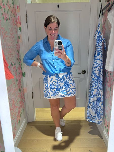 Obsessed with this look may be an understatement! This is the same print as the maxi dress, just put in the cutest skort! The top is linen and runs TTS, the skort does run small, so I sized up one size! 

#LTKstyletip #LTKmidsize #LTKSeasonal