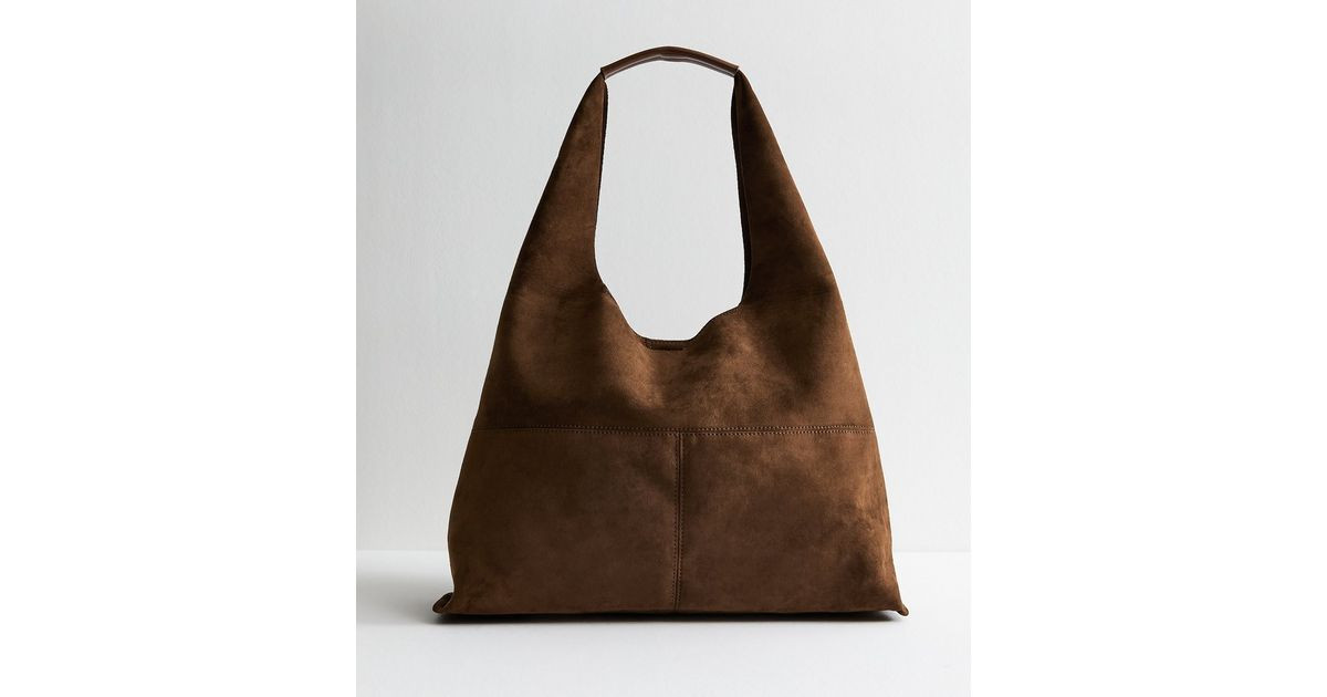 Tan Faux Suede Panelled Shoulder Bag | New Look | New Look (UK)