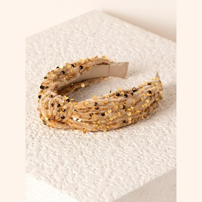 Shiraleah Knotted Sequins Headband-Gold | Target