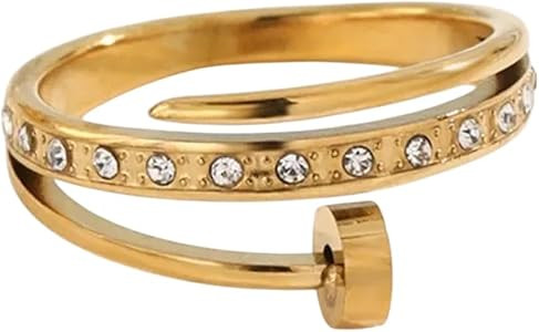 Anillo Dorado Con Piedras | Amazon (US)