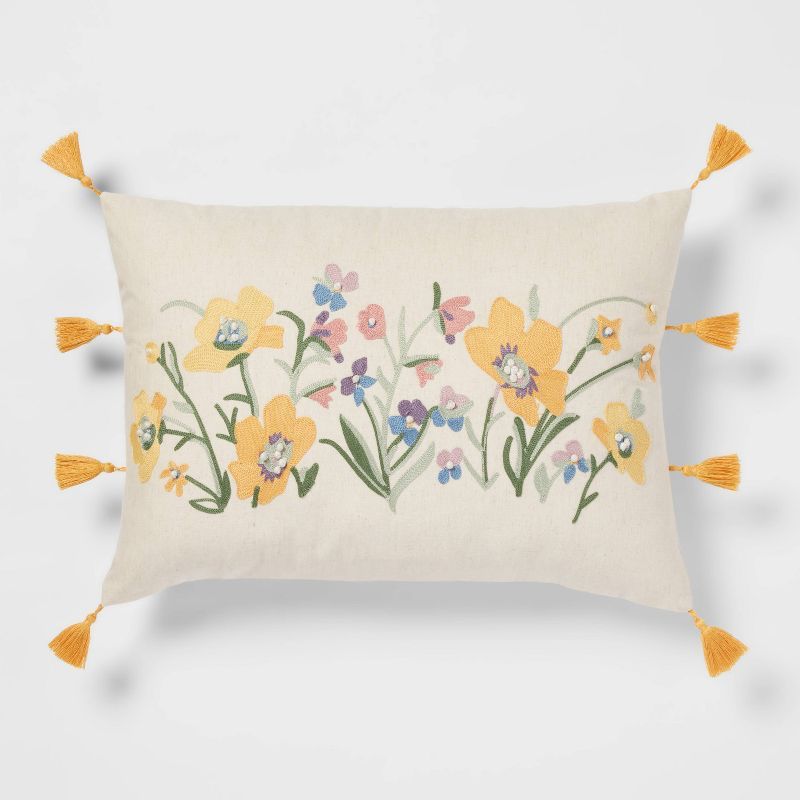 Floral Lumbar Throw Pillow - Threshold&#8482; | Target