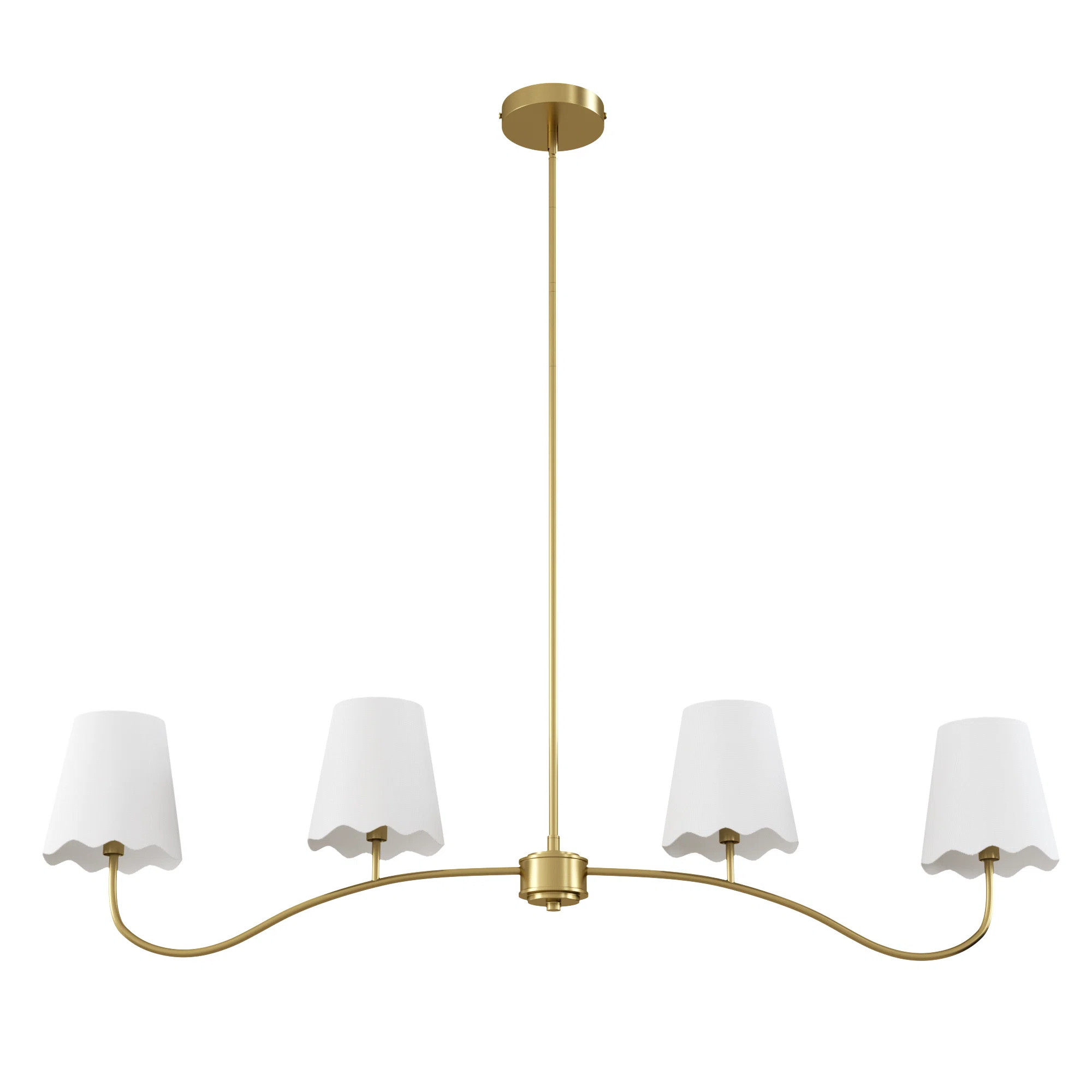 4 - Light 44"W Electroplated Brass Iron Modern Kitchen Island Chandelier Pendant Light | Wayfair North America