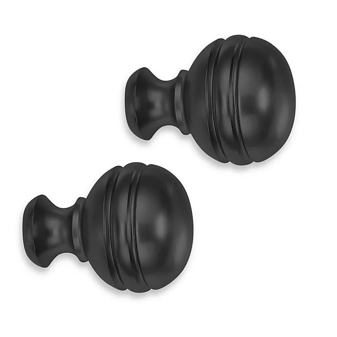 Cambria® Classic Complete® Orbit Finial in Satin Black (Set of 2) | Bed Bath & Beyond