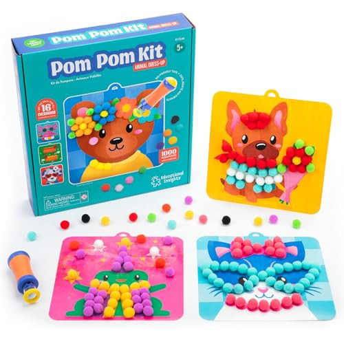 Educational Insights Pom Pom Craft Kit, Arts & Crafts Sets and Supplies for Kids Ages 5+ | Amazon (US)