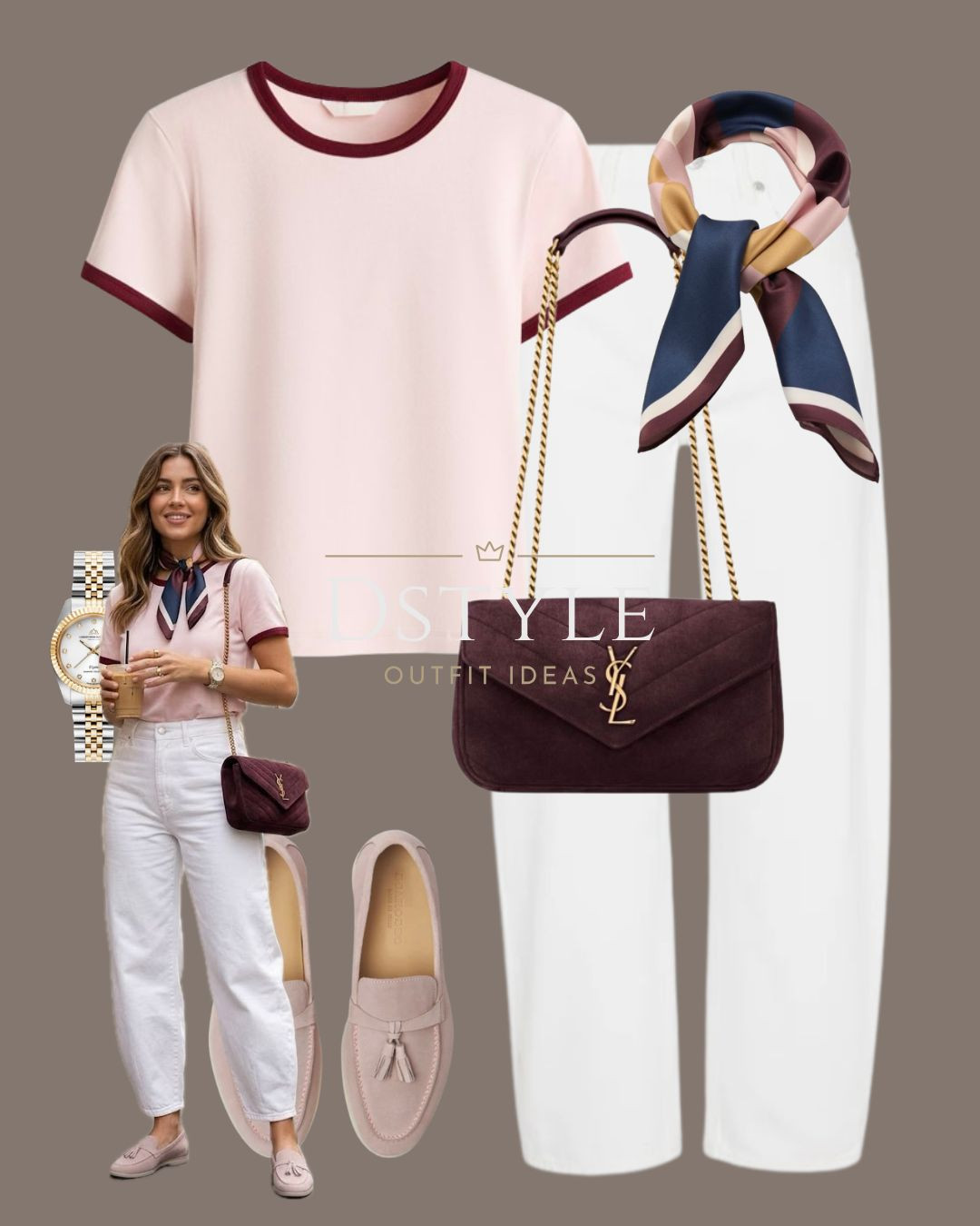 Retro vibes meet modern chic. 🌸 Styling this cute pink ringer tee tied at the waist with high-waist white jeans. A pop of color for your spring wardrobe! ✨

#LTKootd #LTKOver40