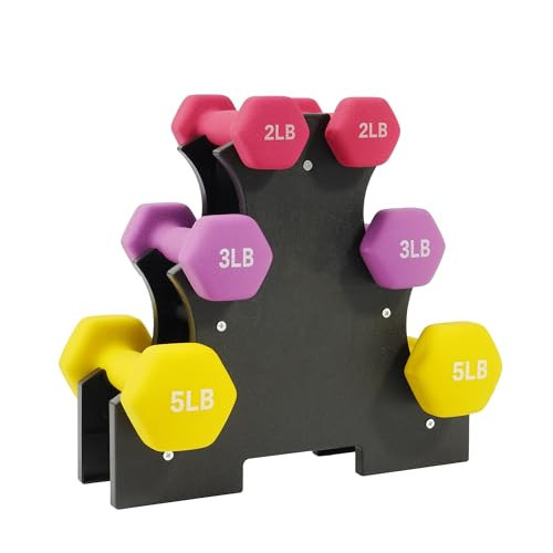Fitvids 20LBS Neoprene Coated Dumbbell Set with Rack, Free Hand Weight Set for Home Gym Workout, Anti-Slip, Anti-roll | Amazon (US)