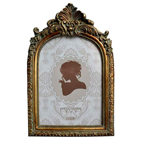 SIKOO Vintage 5x7 Picture Frame Antique OrnateTable Top and Wall Mounting Photo Frame with High D... | Amazon (US)