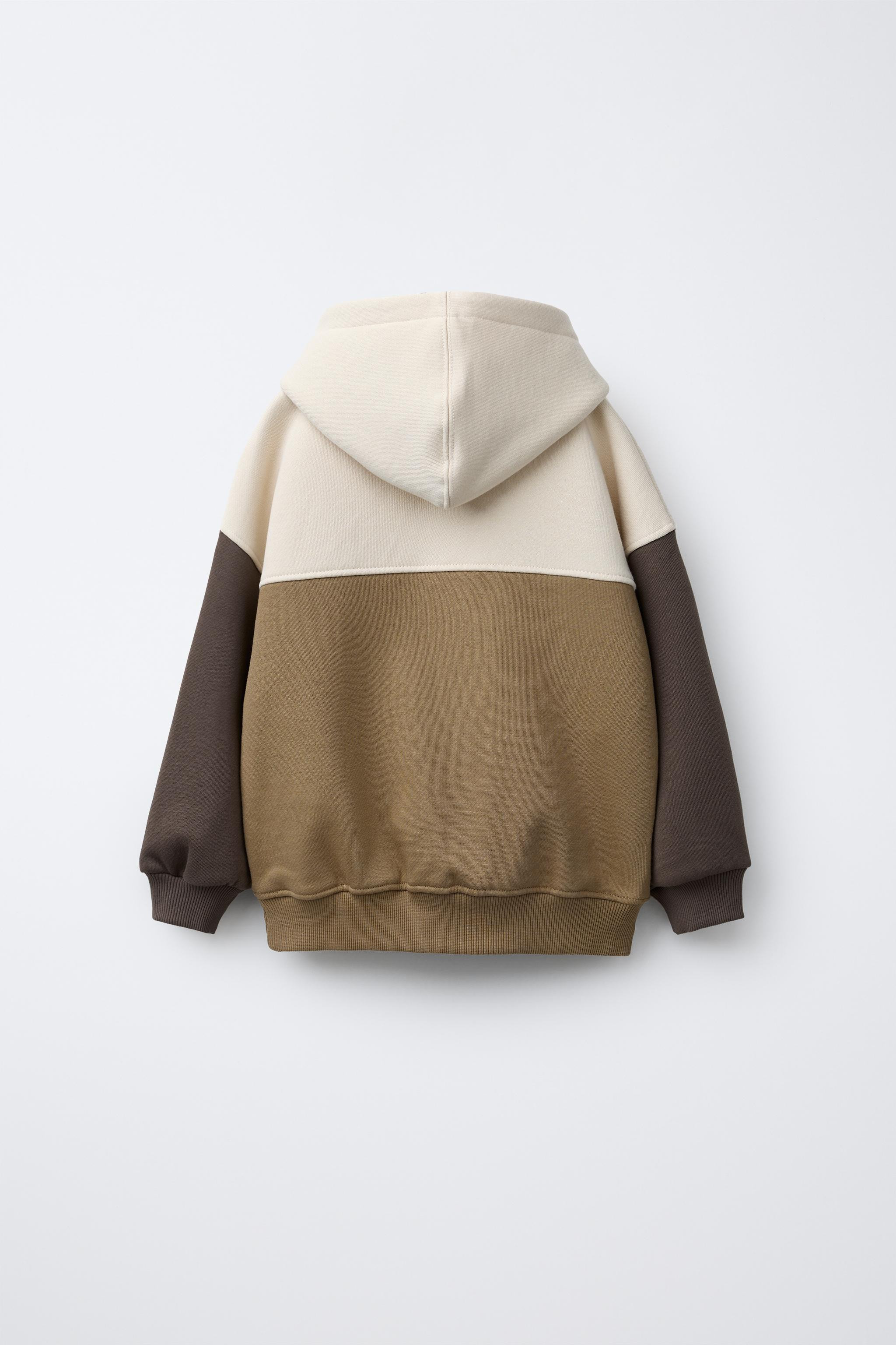 COLOR BLOCK SWEATSHIRT WITH LABEL | Zara US