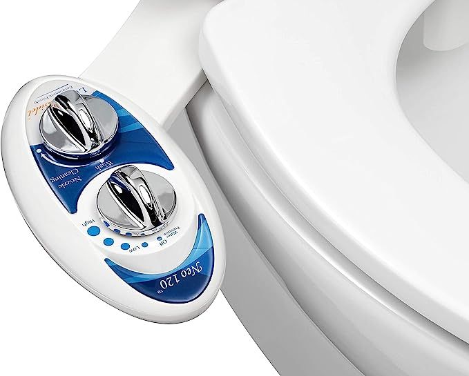 LUXE Bidet NEO 120 - Self Cleaning Nozzle - Fresh Water Non-Electric Bidet Toilet Attachment (Blu... | Amazon (US)