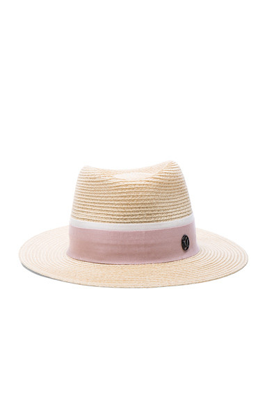Maison Michel Andre Straw Hat in Pink. - size L (also in M,S) | FORWARD by elyse walker
