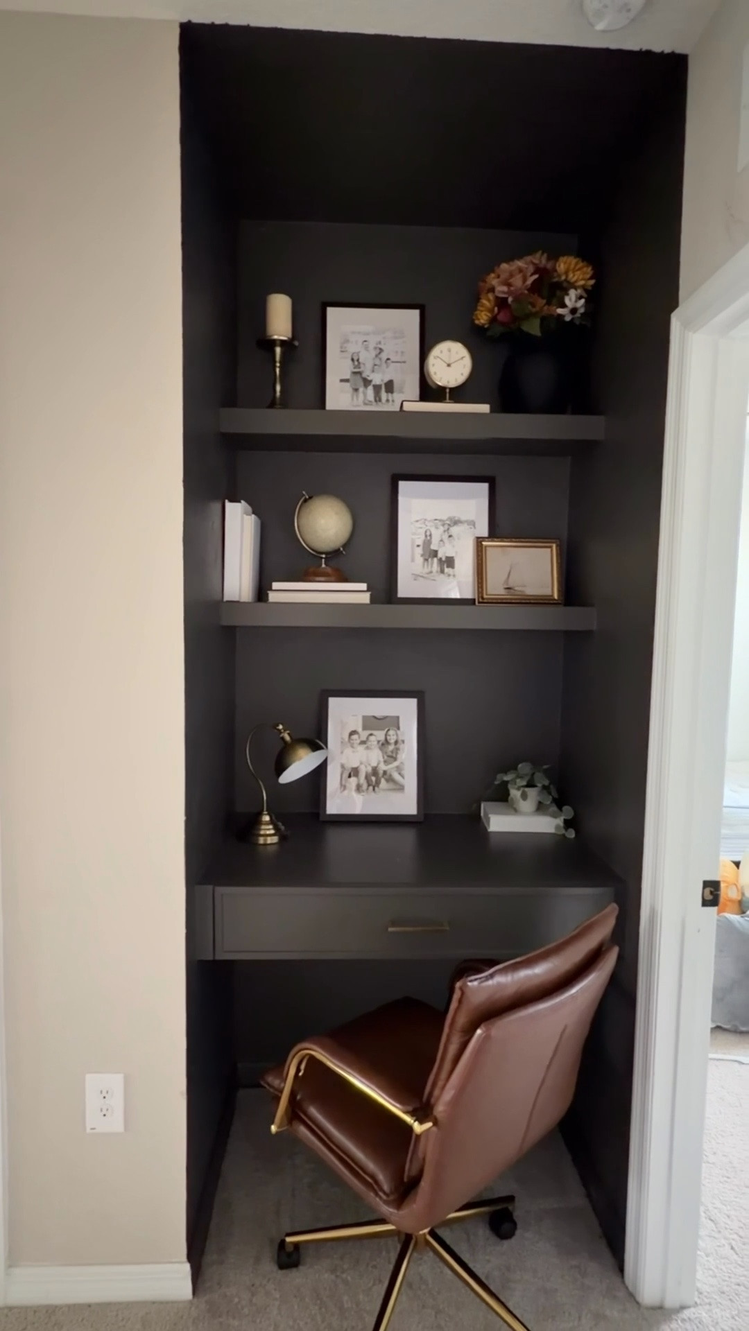 Have a little nook in your house you’re not sure what to do with? Here’s an idea! Even if you don’t need a desk, this setup could easily be adapted with additional shelving instead.

Since I homeschool my boys, I needed a quiet, functional workspace. I could’ve kept the mirror and table that were there before—or even splurged on a beautiful arched cabinet—but functionality won, so I built this from scratch.

Tutorial is in IG highlight FLOATING DESK. 


#lowesfinds

#LTKHome #LTKmomlife