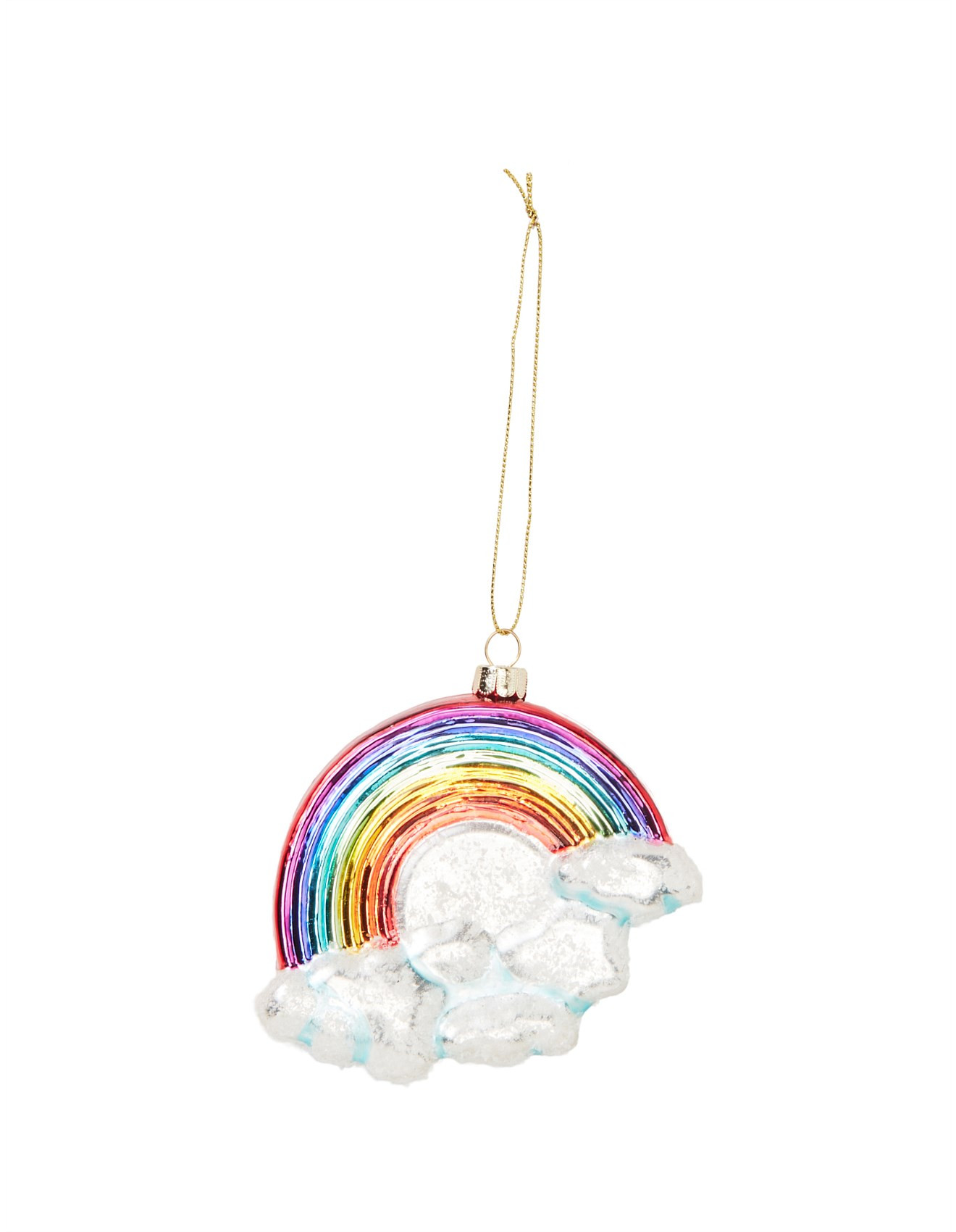 10CM OVER THE RAINBOW GLASS ORNAMENT | David Jones (Australia & New Zealand)