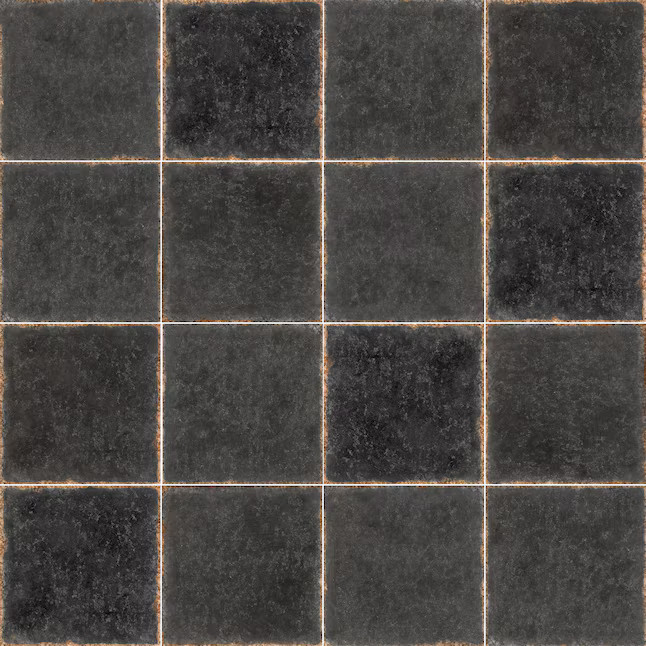 allen + roth Cementine Black 8-in x 8-in Matte Porcelain Cement look Standard Floor and Wall Tile... | Lowe's