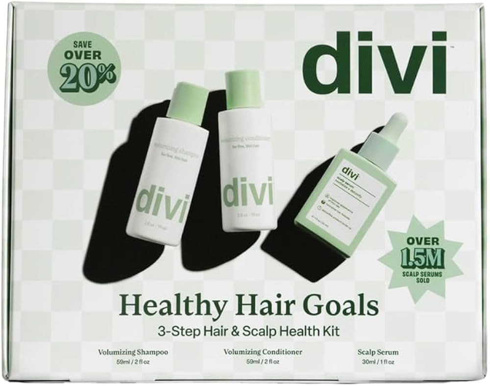 divi Healthy Hair Goals Bundle - 30ml Hair Serum, 2 Fl Oz Volumizing Shampoo, & 2 Fl Oz Volumizin... | Amazon (US)